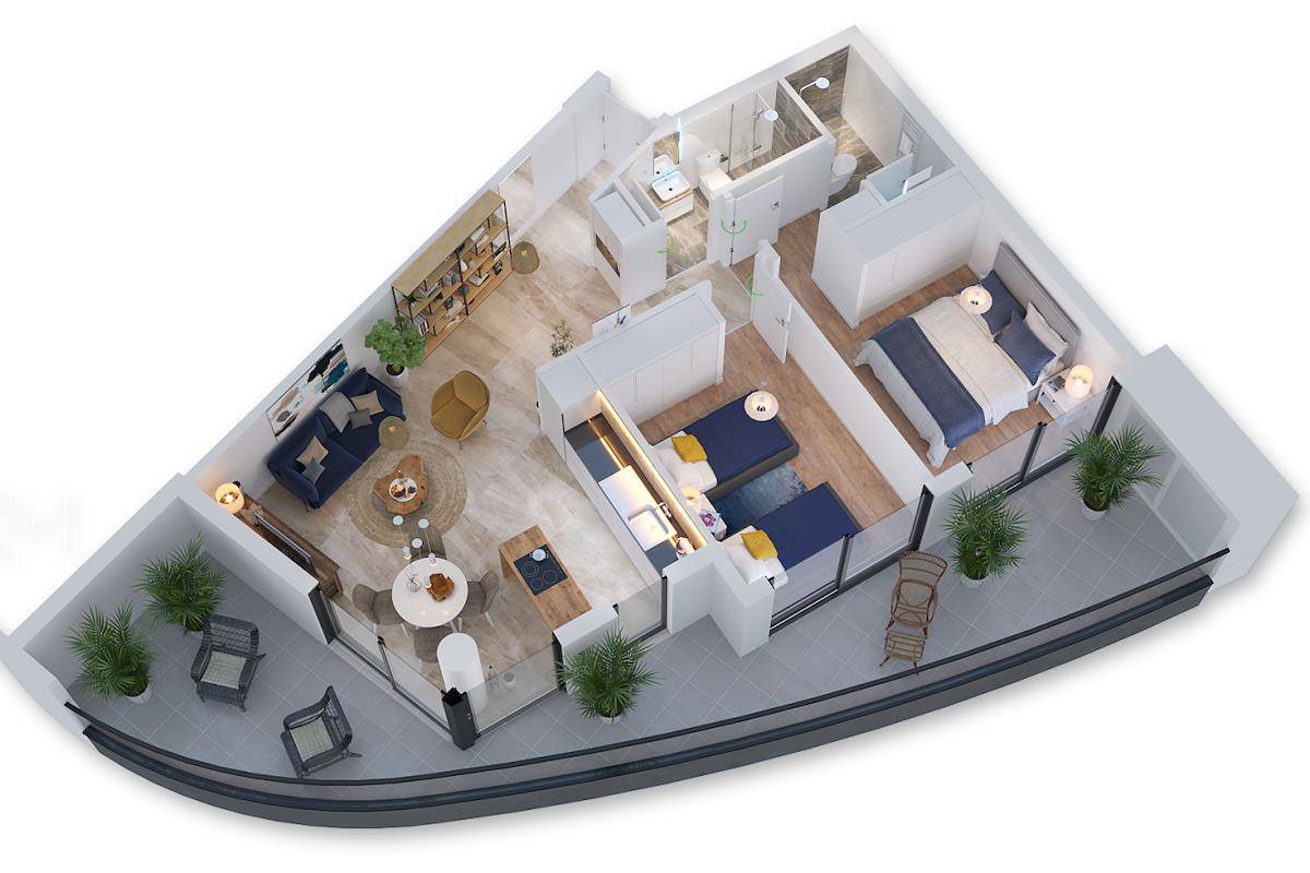 Nordzypern Wohnungen mit zwei Schlafzimmern direkt am Strand im Six Tower Health Resort Photo 17