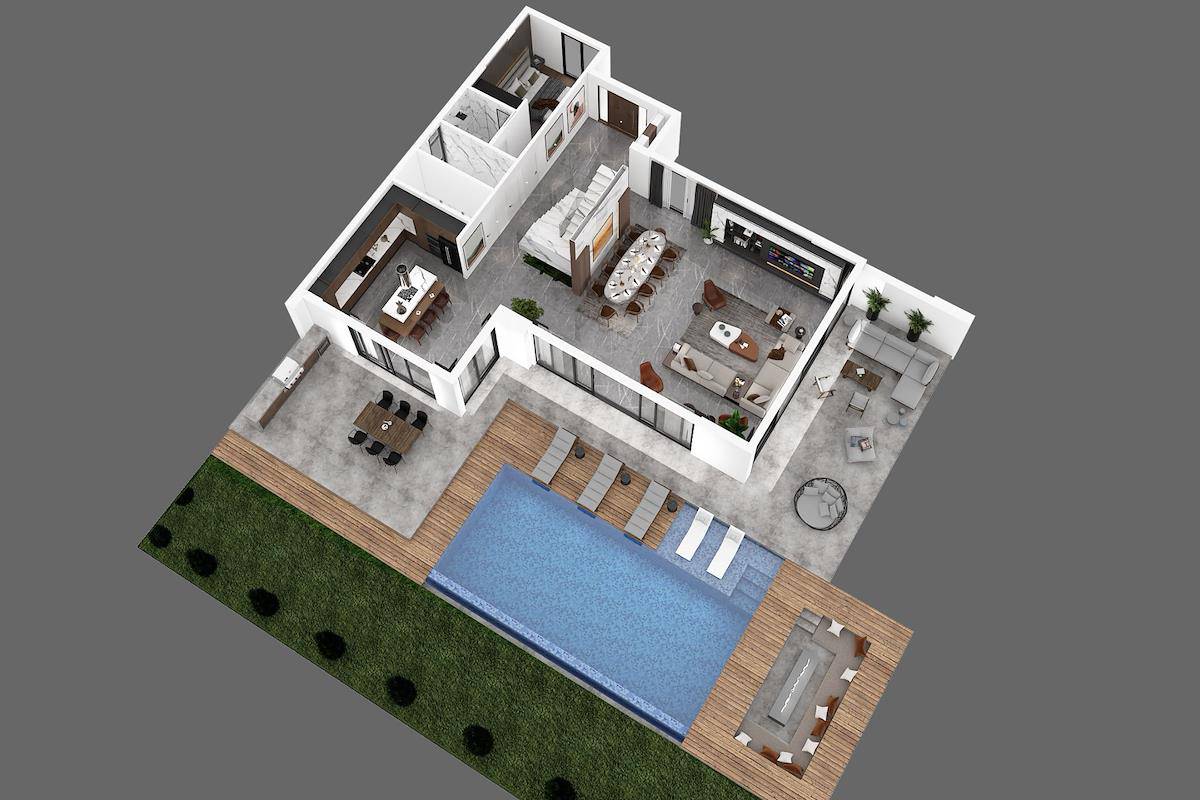 Nordzypern Häuser mit fünf Schlafzimmern, Garten und Privater Pool in Çatalköy Photo 44